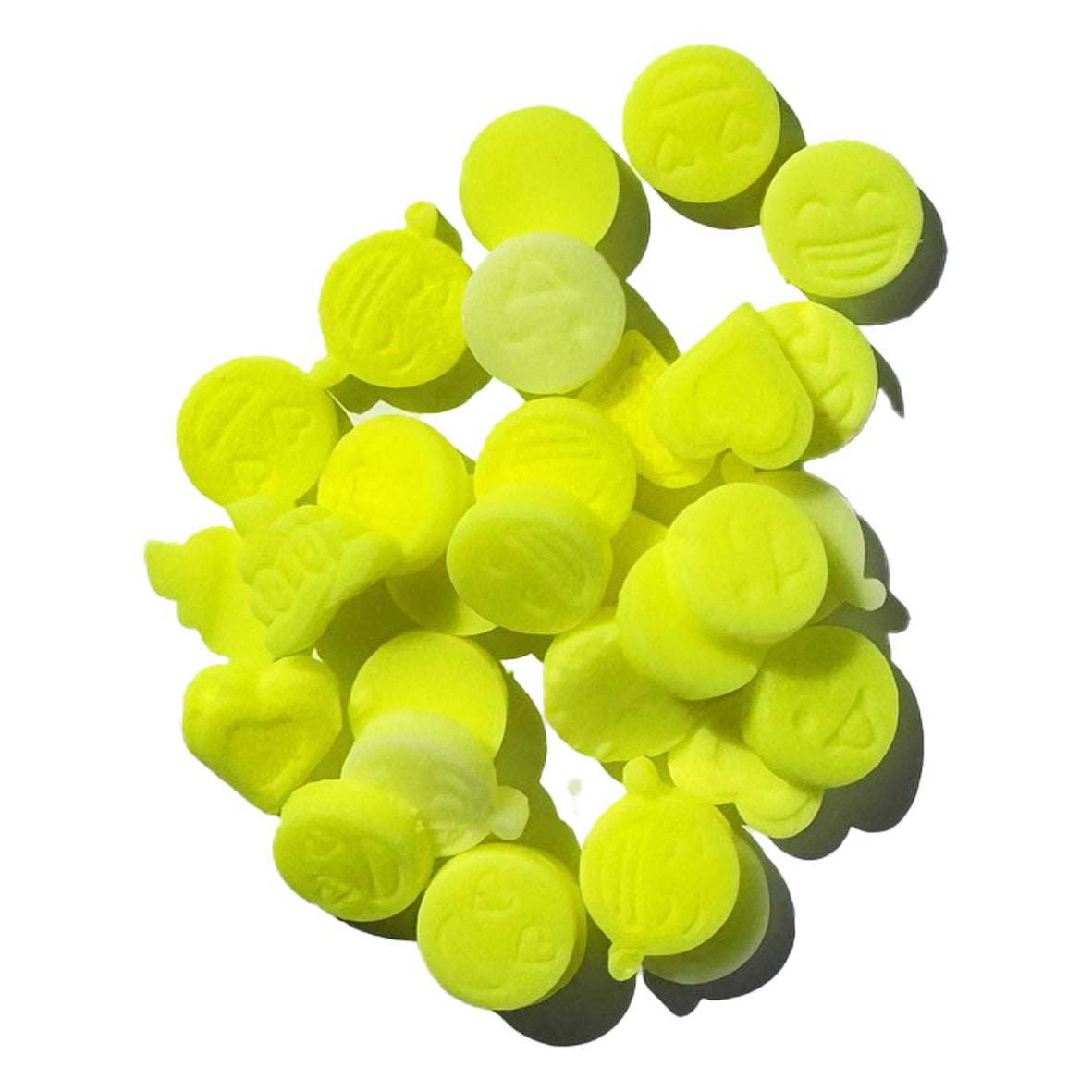 neon yellow funny emoji wax melt