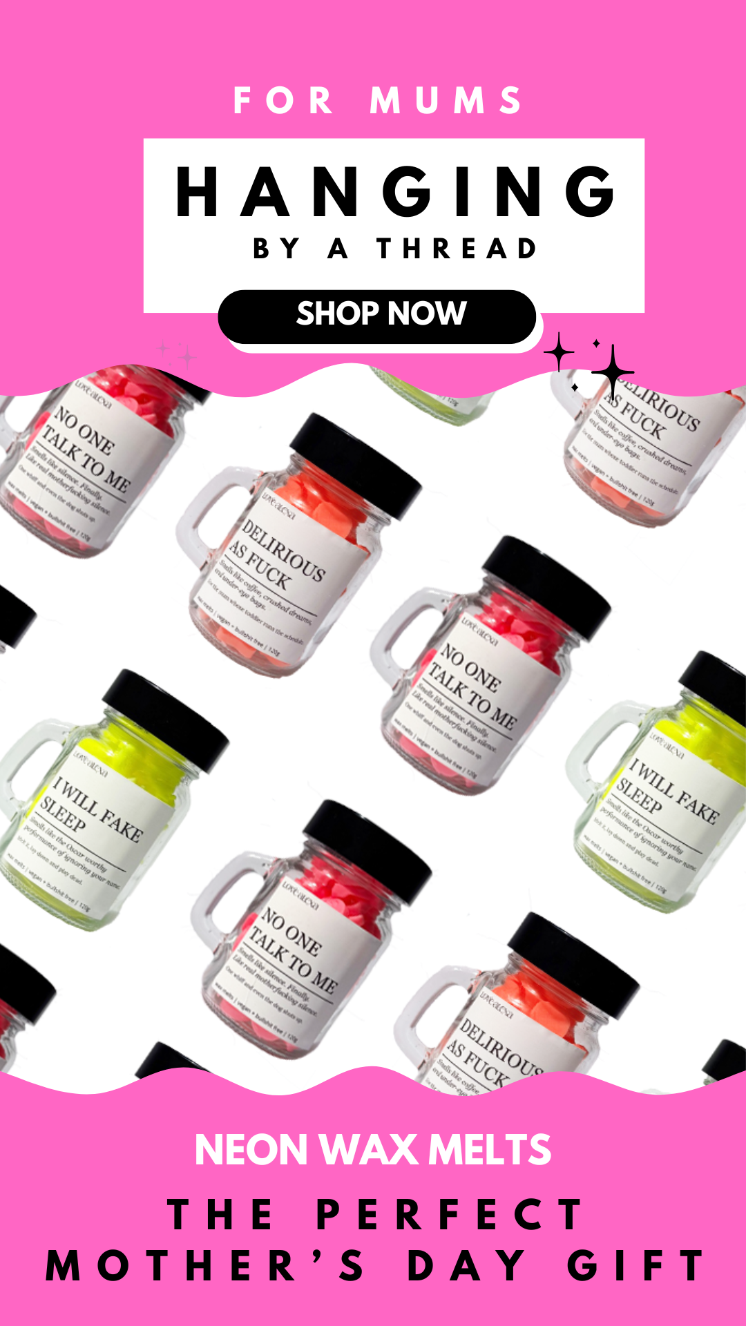neon emoji wax melts mother's day 